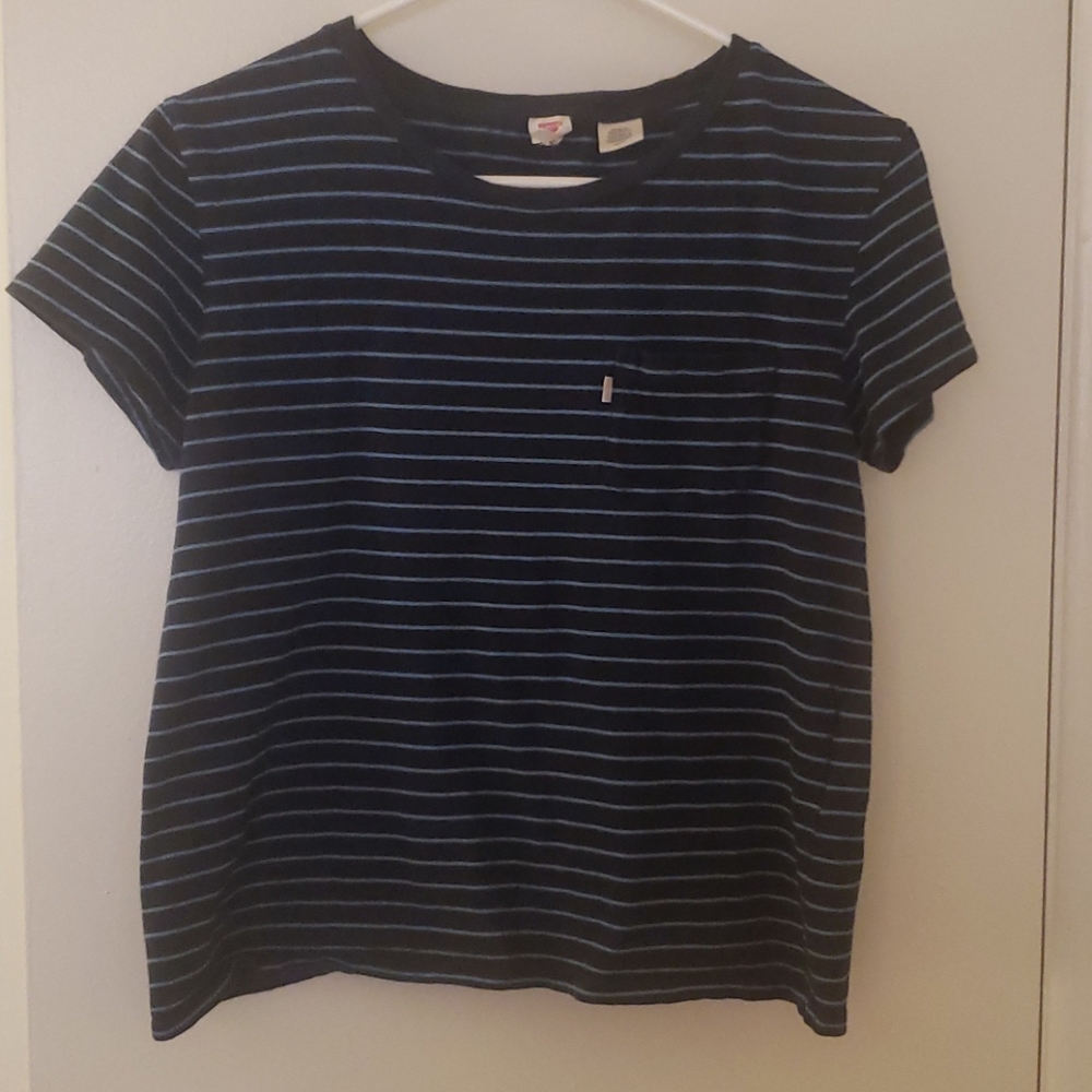 Blue striped top